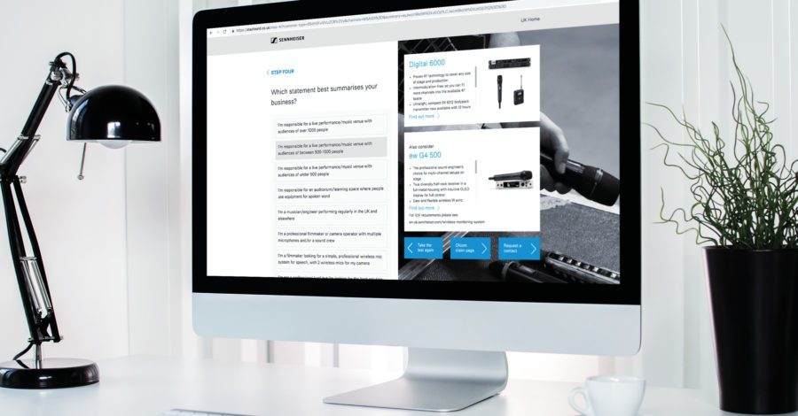 Sennheiser website on iMac