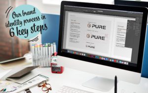 Fluro brand identity process - Pure digital logo on iMac