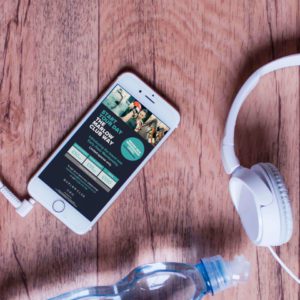 The Marlow club website on mobile and headphones
