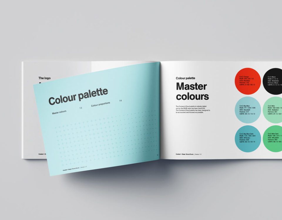 Content + Cloud brand book - colour palette