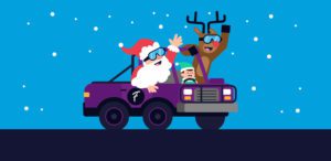 Fluro Christmas jeep