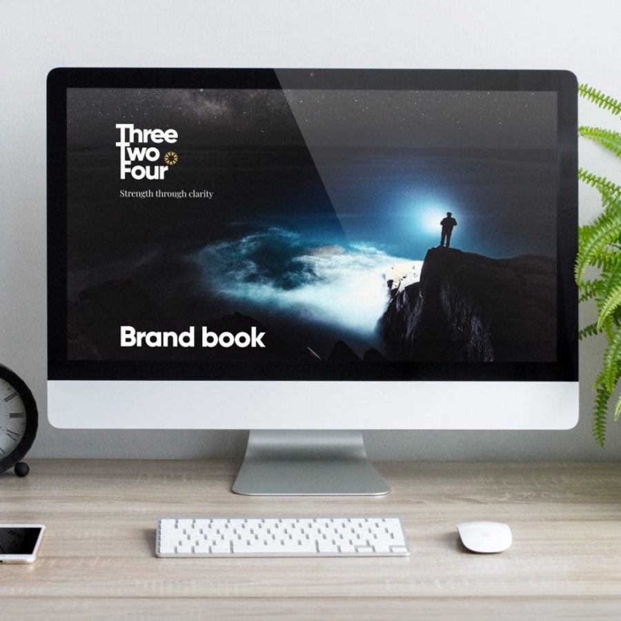 Two Three Four brand book on iMac