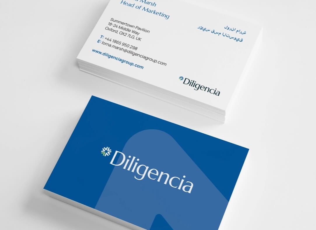 Diligencia business cards mock up